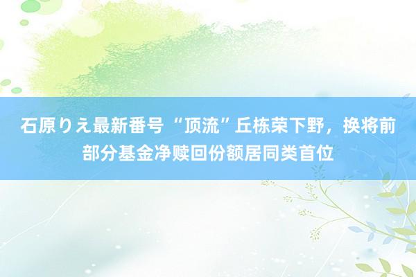 石原りえ最新番号 “顶流”丘栋荣下野，换将前部分基金净赎回份额居同类首位