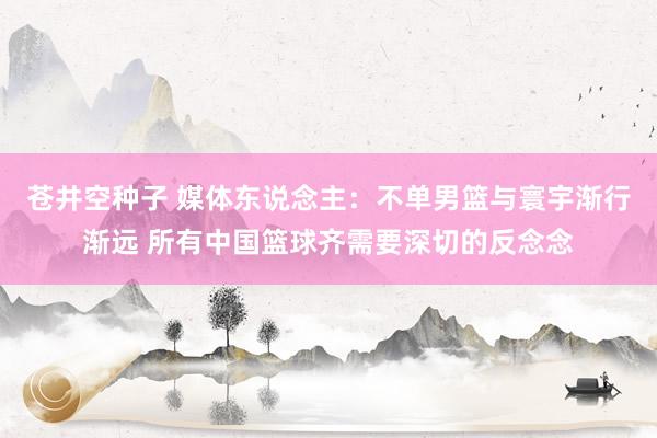 苍井空种子 媒体东说念主：不单男篮与寰宇渐行渐远 所有中国篮球齐需要深切的反念念