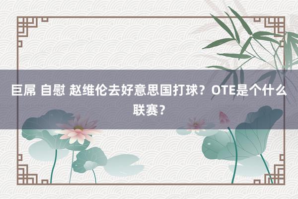 巨屌 自慰 赵维伦去好意思国打球？OTE是个什么联赛？