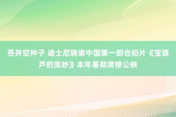 苍井空种子 迪士尼晓谕中国第一部合拍片《宝葫芦的奥妙》本年暑期肃穆公映